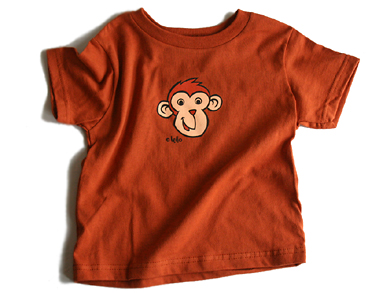 lello kid's t-shirt - brown monkey kids t-shirt designed by lello