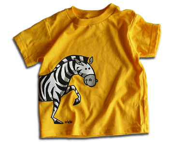 lello kid's t-shirt - yellow zebra kids t-shirt designed by lello